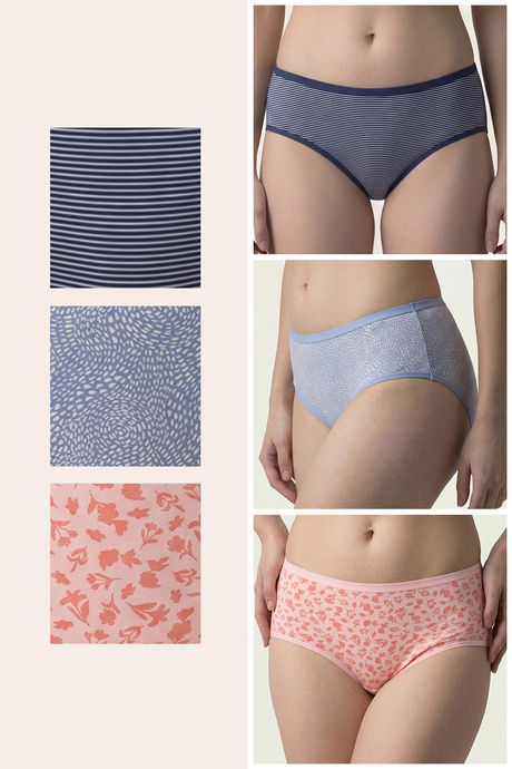 Zivame Medium Rise Full Coverage Hipster Panty (Pack of 3) - Multicolor — image 2